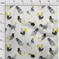 thumbnail image 3 of oneOone Polyester Lycra White & Yellow Fabric Rooster Cock Sewing Craft Projects Fabric Prints By Yard 56 Inch Wide, 3 of 4