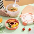 thumbnail image 4 of Qiopertar Flash Deals of the Day Salad Lunch Box Lunch Box Microwaveable Simples Lunch Box Fruit Box Double Layer Round Lunch Bowl Clearance Saving Up To 65% Off, 4 of 8