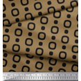 thumbnail image 2 of Soimoi Brown Silk Fabric Square Geometric Print Fabric by Yard 42 Inch Wide, 2 of 3