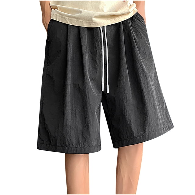 Dagugfen Plus Size Shorts for Men Knee Length Drawstring Drying Loose Lightweight Casual Workout Shorts