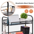 thumbnail image 4 of Kingrack Rolling Cart, 4-Tier Metal Utility Cart with wheels for Office and Home, Black, 4 of 6