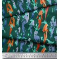 thumbnail image 2 of Soimoi Green Rayon Fabric Fish Ocean Fabric Prints By Yard 56 Inch Wide, 2 of 2