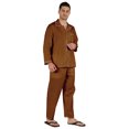 thumbnail image 2 of Inkmeso Men's Cotton PJs Solid Sleepwear Lounge Wear Top & Bottom Pajama Set, 2 of 7