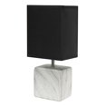 thumbnail image 1 of Simple Designs Petite lampe de table en céramique marbrée avec abat-jour en tissu, 1 of 9