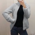 thumbnail image 2 of Pompotops Femmes Sales Manches Longues Tour-vers le Bas Col Patchwork Pull T-Shirt Chemisier Tops, 2 of 9