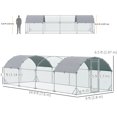 thumbnail image 3 of PawHut Galvanized Large Metal Chicken Coop Cage 9.2' x 24.9' x 6.5', 3 of 10