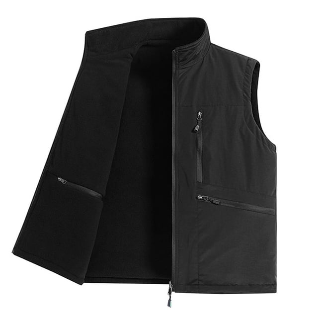 Veste en Molleton Homme Veste Cargo Extérieure Réversible pour Homme Imperméable, Doublée en Molleton, Multipoche, Style Décontracté Veste en Molleton pour Homme