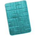 thumbnail image 1 of Clara Clark Bathroom Rugs, Velvet Memory Foam Bath Mat, Ultra Soft Non Slip and Absorbent - Tiled - Large - Teal, 1 of 6
