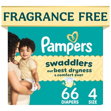 Pampers Swaddlers Diapers, Size S4 (15-34 lbs), 66 Count, Absorbent, Keeps Baby Dry and Comfortable, Pediatrician Recommended Skin Safe Disposable Baby Diaper