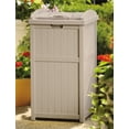 thumbnail image 2 of Suncast Trash Hideaway All-Weather Resin, 30–33 Gallon - Patio & Deck - Light Taupe, 2 of 3
