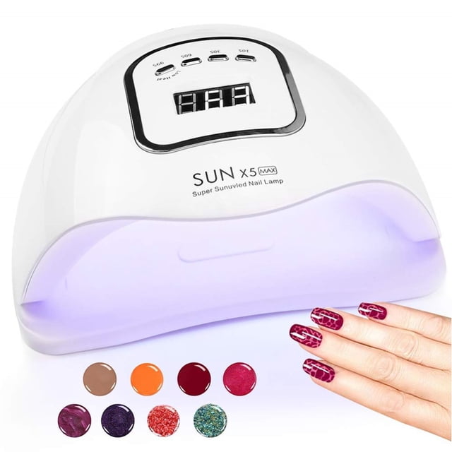 Lampe à Ongles Gel UV LED par LEINING, Séchoir à Ongles UV portable avec design Courbé Blanc, base Détachable et Affichage LED. Comprend 4 Réglages de Minuterie (10s, 30s, 60s, 90s) pour Durcir le Vernis Gel de Différentes Épaisseurs et Couleurs. Idéal pour l'Art des Ongles Professionnel Ou les Manucures et Pédicures DIY à la Maison.
