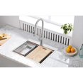 thumbnail image 2 of STARSTAR Workstation Ledge Topmount/Drop-in Single Bowl 304 Stainless Steel Kitchen/Yard/Bar/Laundry/Office Sink, With Grid, Colander, Cutting Board, Strainer (23 x 20 x 9-Wood Colander), 2 of 4