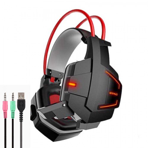 X5 Casque de Jeu Professionnel Hi-Fi Circum-Aural avec Micro et Lumière LED pour PC