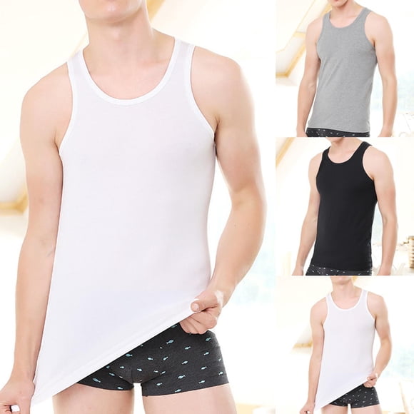 BiZtdJrK Lightning Sales of Today Prime, Tank Tops for Men Gym Compression Slimming Body Shaper Vest Solid Color Crew Neck Muscle Fit Undershirt White M