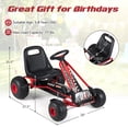 thumbnail image 3 of Gymax Kart à Pédales pour Enfants à 4 Roues avec Embrayage et Frein à Main Roues Multi-Terrain Bleu Rouge, 3 of 10