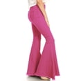thumbnail image 2 of Feinuhan Jeans à Taille Haute à Pattes d'Éléphant pour Femmes, Rouge Rose, Grand, 2 of 5