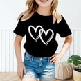 thumbnail image 4 of MIASHUI T-Shirt d'Été Décontracté à Manches Courtes et Col Rond pour Filles avec Imprimé Graphique Mignon, Noir, 9-10 Ans, 4 of 5