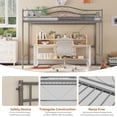 thumbnail image 2 of Twin Loft Bed with Adjustable Ladder & Full Guardrail, Loft Bed Twin Heavy-Duty Metal Frame, Space Saving, No Box Spring Needed & Noise Free,400 Lbs Weight Capacity, 2 of 6