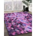 thumbnail image 3 of Ahgly Company Tapis d'Intérieur Ronds Transitionnels Lavables à la Machine, Magenta Foncé Violet, 5 Pieds Rond, 3 of 7