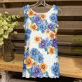 thumbnail image 3 of UPPADA Camisoles d'Été pour Femmes Col Rond Coupe Ample T-Shirts Décontractés Mode Sans Manches Vêtements de Plage Ourlet Fluide Chandails à Enfiler Hauts Plage Boho Vêtements Liquidation Hauts pour Femmes Bleu,P, 3 of 4