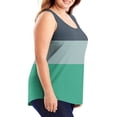 thumbnail image 3 of Swstbby Économies d'Été en Liquidation! Hauts d'Été pour Femmes Grande Taille, Mode Décontractée Imprimée Ample Camisoles Col Rond Vert TTTTG, 3 of 4