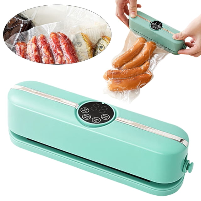 Cyenie Vacuum Sealing Machine Mint Green, Automatic Food Sealer with Portable Packaging Device Kitchen Vacuum Sealer for Freshness Storage