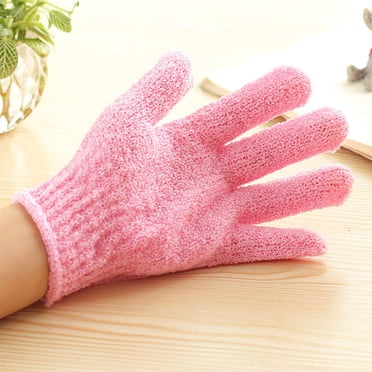 Penkiiy Shower Gloves,5 Pcs Exfoliating Bath Gloves,Body Scrub Gloves with Hanging Loop for Beauty Spa Massage Skin Shower Body Scrubber