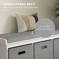 thumbnail image 4 of HOMCOM Shoe Bench with Cushion Seat, 3 Fabric Drawers for Entryway Hallway, 4 of 10