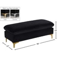 thumbnail image 5 of Meridian Furniture Naomi Pouf en Velours Noir, 5 of 5