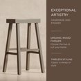 thumbnail image 3 of Maven Lane Vincent Wooden Rustic Aesthetic Kitchen Bar Stool, Antiqued Grey, 3 of 6