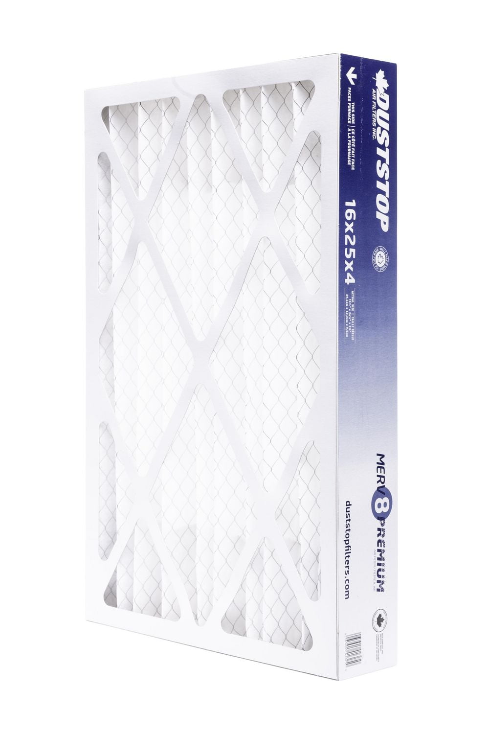 Filtre à air plissé Duststop 16 x 25 x 4 MERV 8, paquet de 1