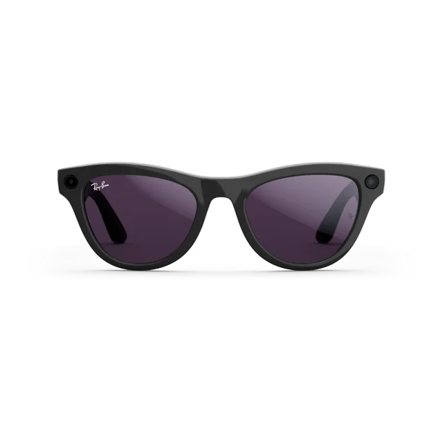 Ray-Ban Meta Skyler (Gen 2) Smart Glasses with AI, Photo, Video, Audio & Messaging - Shiny Black/ Clear to Amethyst Transitions – Size – Standard, Fit – High Bridge – Open Box