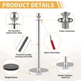 thumbnail image 4 of Sturdy Stainless Steel Stanchion Posts with Red Velvet Ropes & 15ft x 3ft Red Carpet – Decorative Outdoor Fence, Ideal for Crowd Control at Events, Hotels, Weddings – 6 Pack, 4 of 7