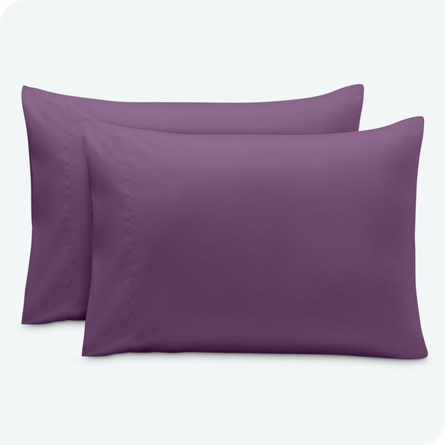 Bare Home Pillowcase Set - Envelope Closure - Premium 1800 Collection - Double Brushed - Ultra Soft - Queen Size, Plum, 2 Count