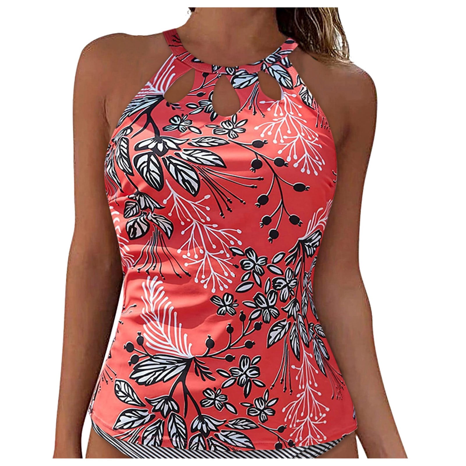 AWZXDE Stylish Swimwear Tankinis Set for Women - Lace Up Underwire
