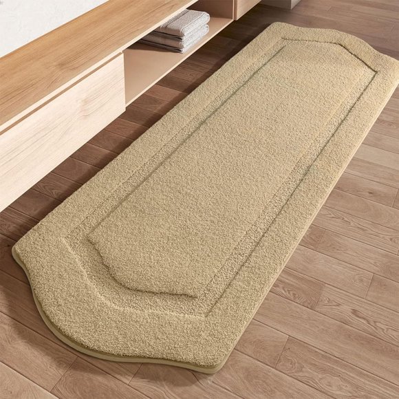 TANVILL Bathroom Rugs Runner 24x60, Long Bath Rug Non-Slip, Extra Soft Absorbent Shaggy Large Bath Mats for Bathroom, Beige