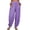 F-Purple, variant on and Straight Solid Elastic 3X Womens Workout Clothes Pants Long Drawstring Linen Petite Plus Size Pants Women Waist Cotton Casual Women Cotton Pants Petite Pants
