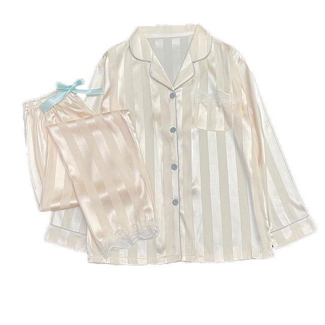 LSLJS Ensemble Pyjama 2 Pcs pour Femmes, Blouse Décontractée à Manches Longues et Pantalon de Mode, Vêtements de Nuit pour Femmes, Cadeaux pour Femmes