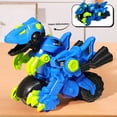 thumbnail image 4 of Blue Dinosaur Collision Car Toy For Boys Plastic 6.3X4.7X3.5 Inches Deformation Engineering Vehicle Action Play Adventure Blue, 4 of 8