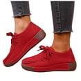 thumbnail image 1 of Mocassins à Plateforme Compensée Style Penny Espadrilles Mode pour Femmes 2025 Automne en Suède Largeur Grand Chaussures de Marche Décontractées, 1 of 7