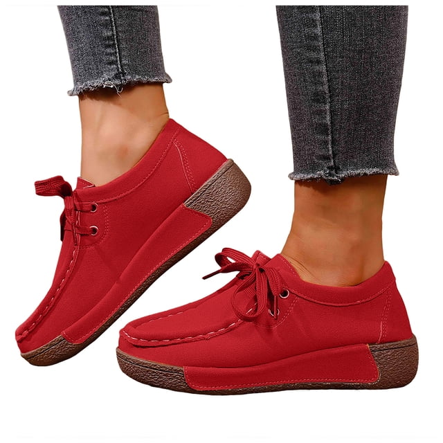 Mocassins à Plateforme Compensée Style Penny Espadrilles Mode pour Femmes 2025 Automne en Suède Largeur Grand Chaussures de Marche Décontractées