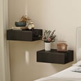 thumbnail image 2 of HOMCOM Floating Nightstands Set of 2, High Gloss Bedside Tables, Black, 2 of 10