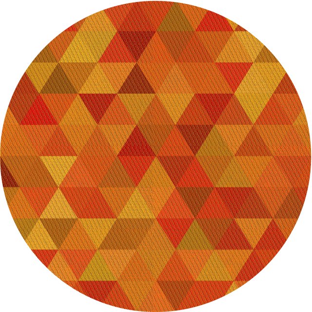 Ahgly Tapis Rond Lavable en Machine Intérieur Transitionnel Orange Néon, 3 Pieds Rond