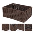 thumbnail image 3 of Panier de Rangement Imité en Rotin Tressé Boîte de Rangement de Bureau Panier de Rangement pour Bric-à-Brac, 3 of 8