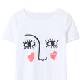 thumbnail image 4 of MERIGLARE T-Shirt Doux à Manches Courtes Imprimé - Blanc, S S, 4 of 9