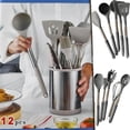 thumbnail image 1 of Purpose Kitchen Cookware Set 11 Piece Food Grade Silicone And Stainless Steel With Rotating Storage Bucket For Efficient Cooking And Organization, 1 of 7