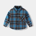 thumbnail image 3 of Boys Plaid Button Down Shirts Long Sleeve Cotton Spring Fall Shirt Casual Tops, 3 of 3