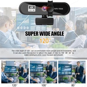 Mmirethe 4K Webcam haute définition Autofocus Webcam en direct USB Free Drive avec caméra d'ordinateur Mic No.3