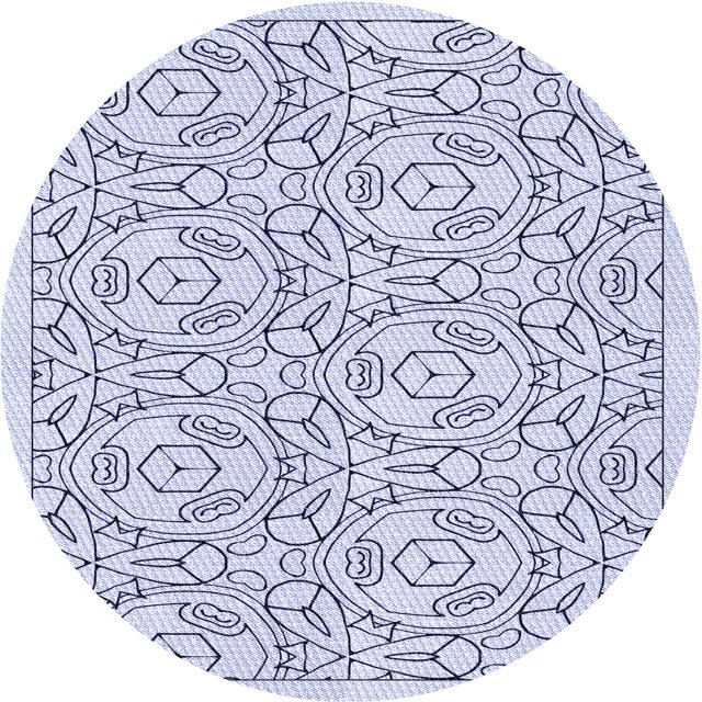 Ahgly Company Tapis d'Intérieur Lavables en Machine, Ronds, Bleu Lavande Transitionnel, Ronds de 3'