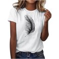 thumbnail image 1 of Plebaso T-Shirt Imprimé pour Femme Décontracté à Manches Courtes, T-Shirt Graphique à Col Rond, T-Shirts Amples d'Été 2025, 1 of 4